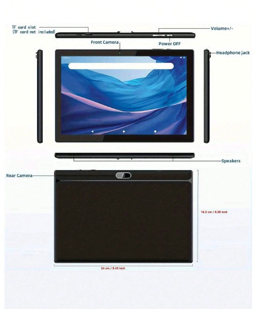 Coopers YQ10S Max Android 15 タブレット 10インチ, RK3562 4コア 2.0Ghz/6GB RAM 128GB ROM/2.4G+5G WiFi+WiFi 6/BT 5.0/FHD IPS ディスプレイ/200万+500万画素 デュアルカメラ/Type-C/6000mAh/1TB SDカード拡張対応/キーボード、マウス、スタイラス、保護ケース、保護フィルム付属(アダプター無し)