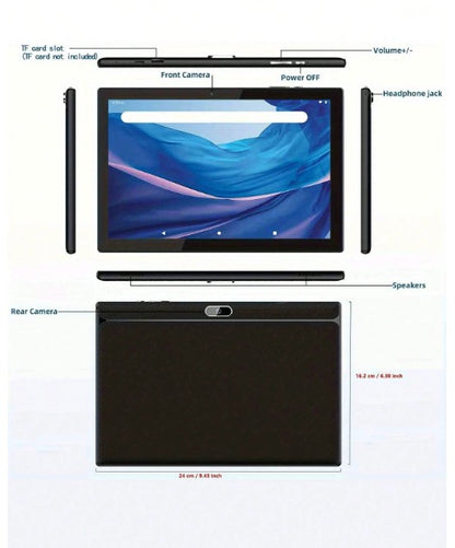 Coopers YQ10S Max Android 15 タブレット 10インチ, RK3562 4コア 2.0Ghz/6GB RAM 128GB ROM/2.4G+5G WiFi+WiFi 6/BT 5.0/FHD IPS ディスプレイ/200万+500万画素 デュアルカメラ/Type-C/6000mAh/1TB SDカード拡張対応/キーボード、マウス、スタイラス、保護ケース、保護フィルム付属(アダプター無し)